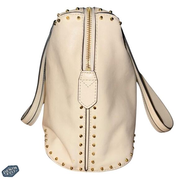 MICHAEL_KORS Light Cream Astor Large Studded Leather Tote Bag/Shoulder Purse NEW - Picture 8 of 16